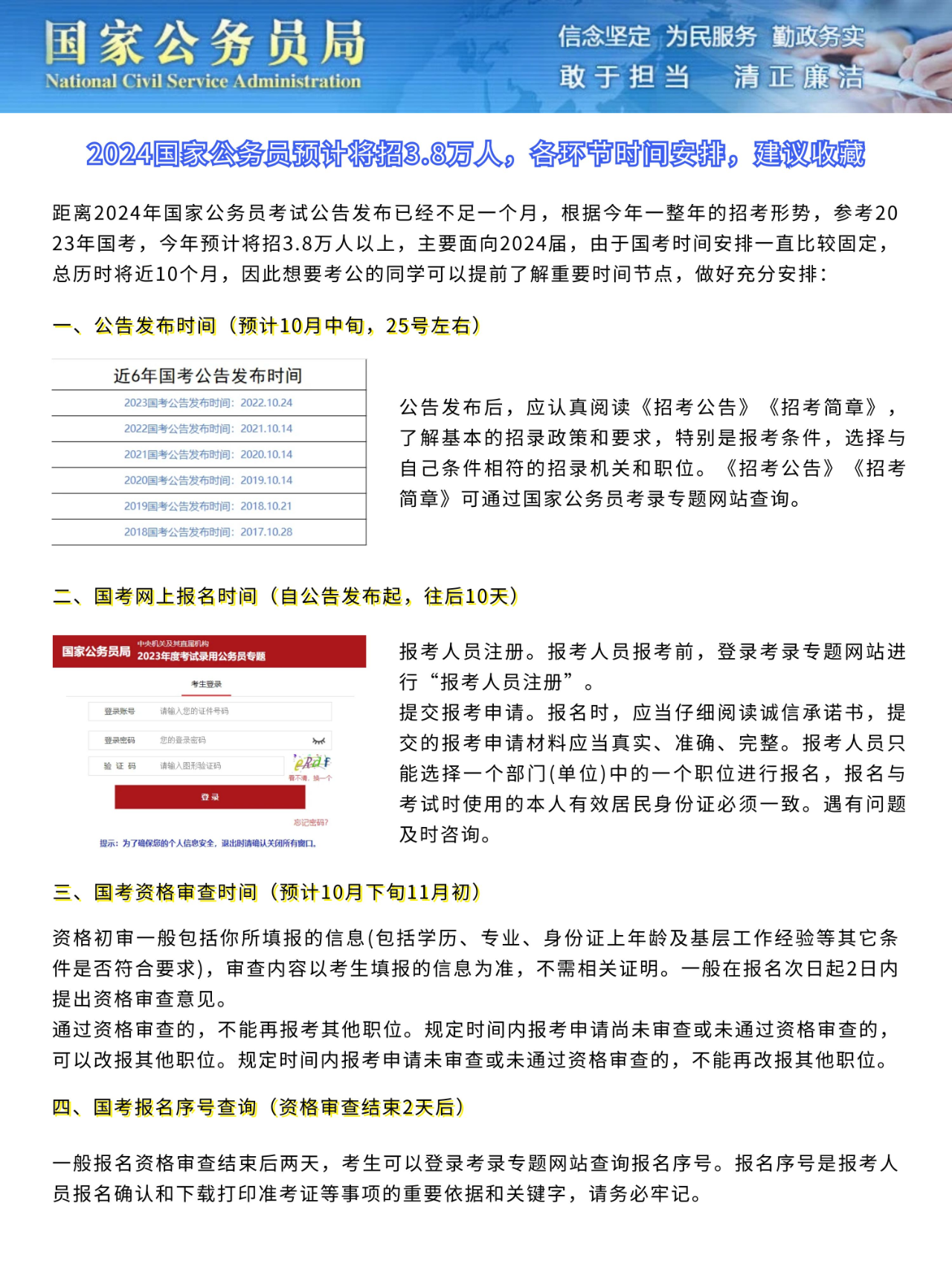 关于公务员报名，2024年报名时间及信息解读