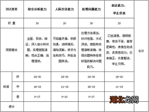 公务员结构化面试评分标准表及其应用详解