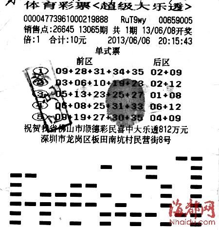 惠州彩民喜中1500万大奖，仅花6元彩票实现梦想